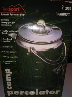 Texsport Aluminum 9 Cup Percolator -Sierra Designs Shop 1220211601