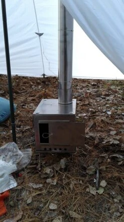 Seek Outside Medium Titanium Wood Stove & Stovepipe -Sierra Designs Shop 20171111 112230