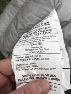 Patagonia Hybrid Sleeping Bag -Sierra Designs Shop IMG 2481