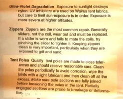 Walrus Cascade Condo -Sierra Designs Shop v walrus cascade condo instructions PROPER CARE pg9B